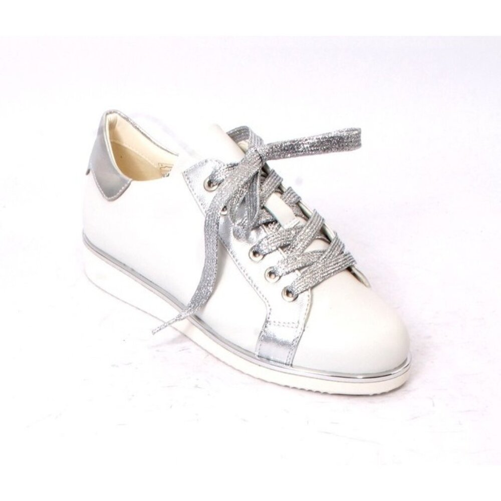 Gianni Ferrante 630a White / Silver Leather Comfort Wedge Shoes